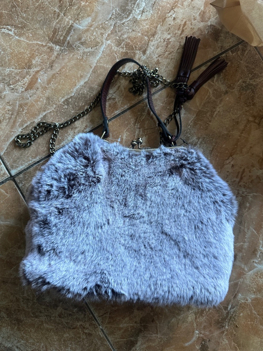 Patricia Nash Laureana Faux Fur Frame Top Shoulder Bag